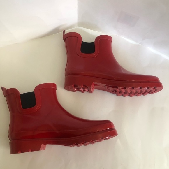 NORTY Women’s Red Ankle Waterproof Winter Rain Boots Size 7 - Picture 12 of 15